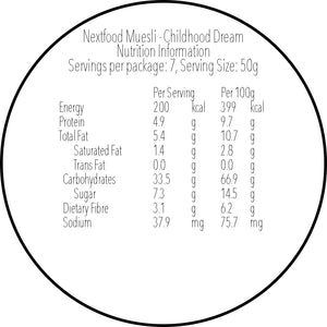 !!SALE!! Nextfood Muesli - Childhood Dream (Ovaltine Biscuits, Strawberry & Hazelnut) 350g