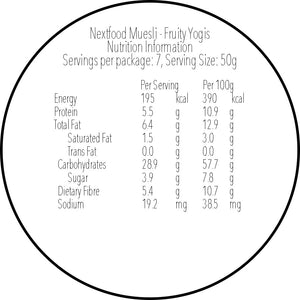 !!SALE!! Nextfood Muesli - Fruity Yogis (Freeze-dried Yogurt, Chia Seed & Apple) 350g